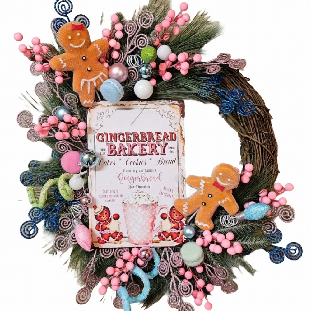 Gingerbread bakery Christmas wreath